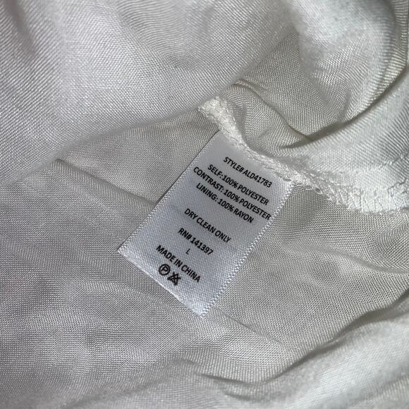 NWT ASTR The Label White Crochet Overlay Boho Lace-Up Dress Size: Large - Picture 9 of 12